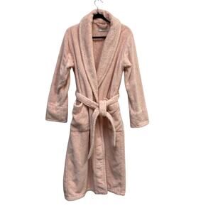 I. Magnin Pastel Pink Heavy Terry Cloth Belted Wrap Robe EUC 100% Cotton, L